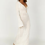 CROCHET FLARE SLEEVE MAXI DRESS